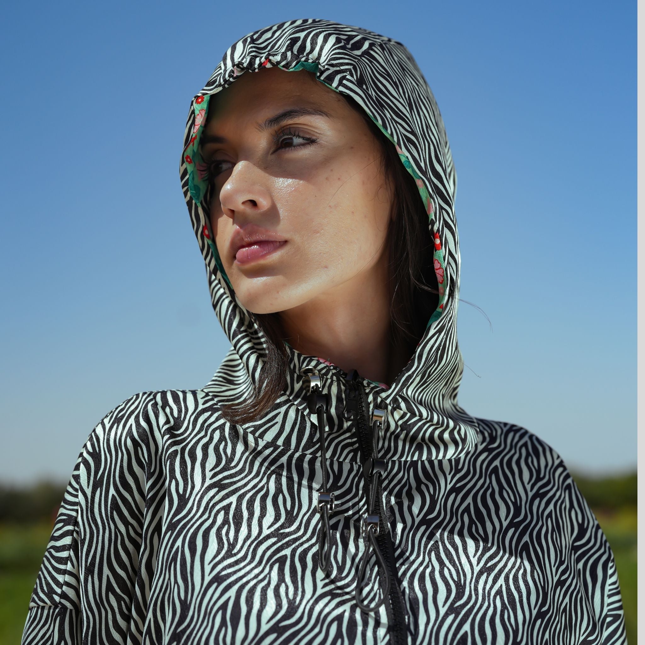 Bloom Reversible Cropped Hoodie Jacket -