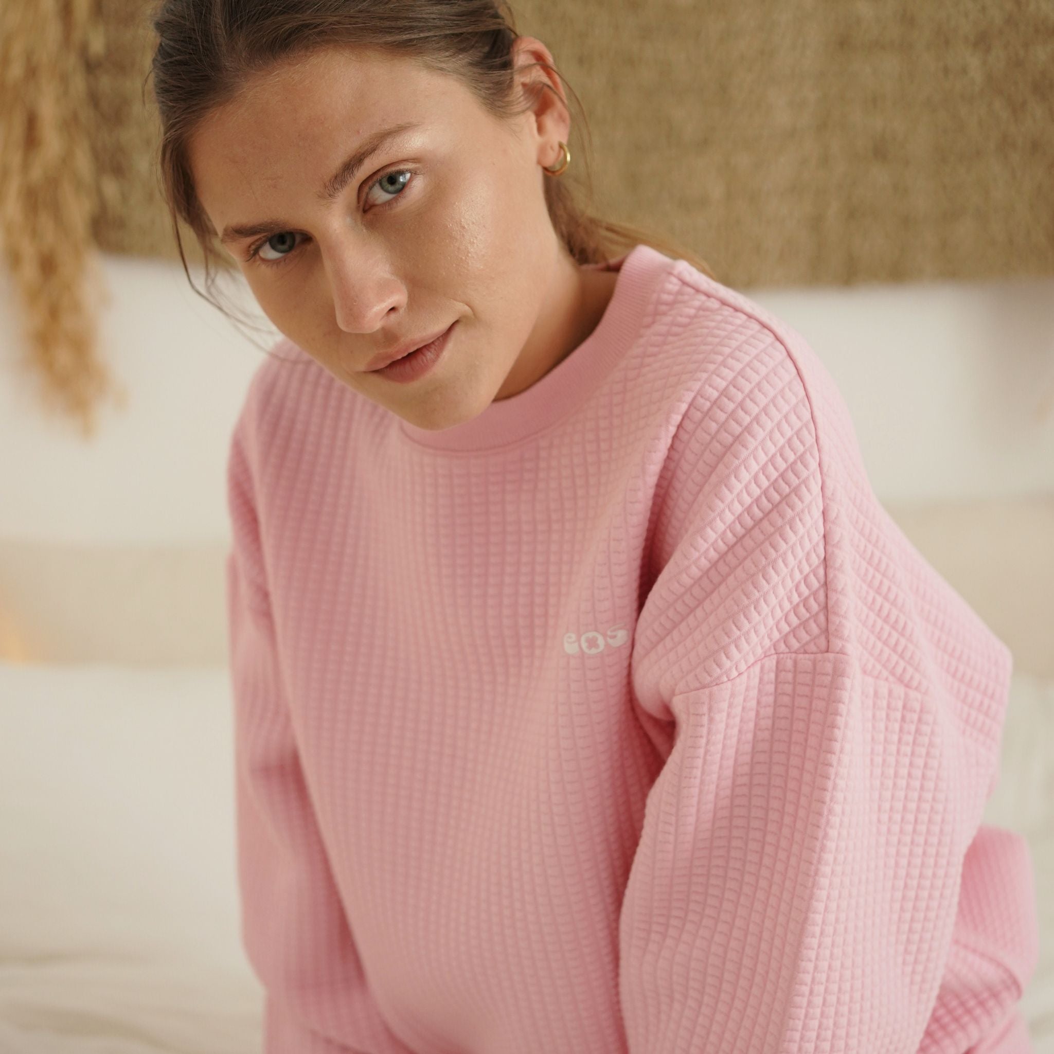 Pink Waffle Sweatshirt -