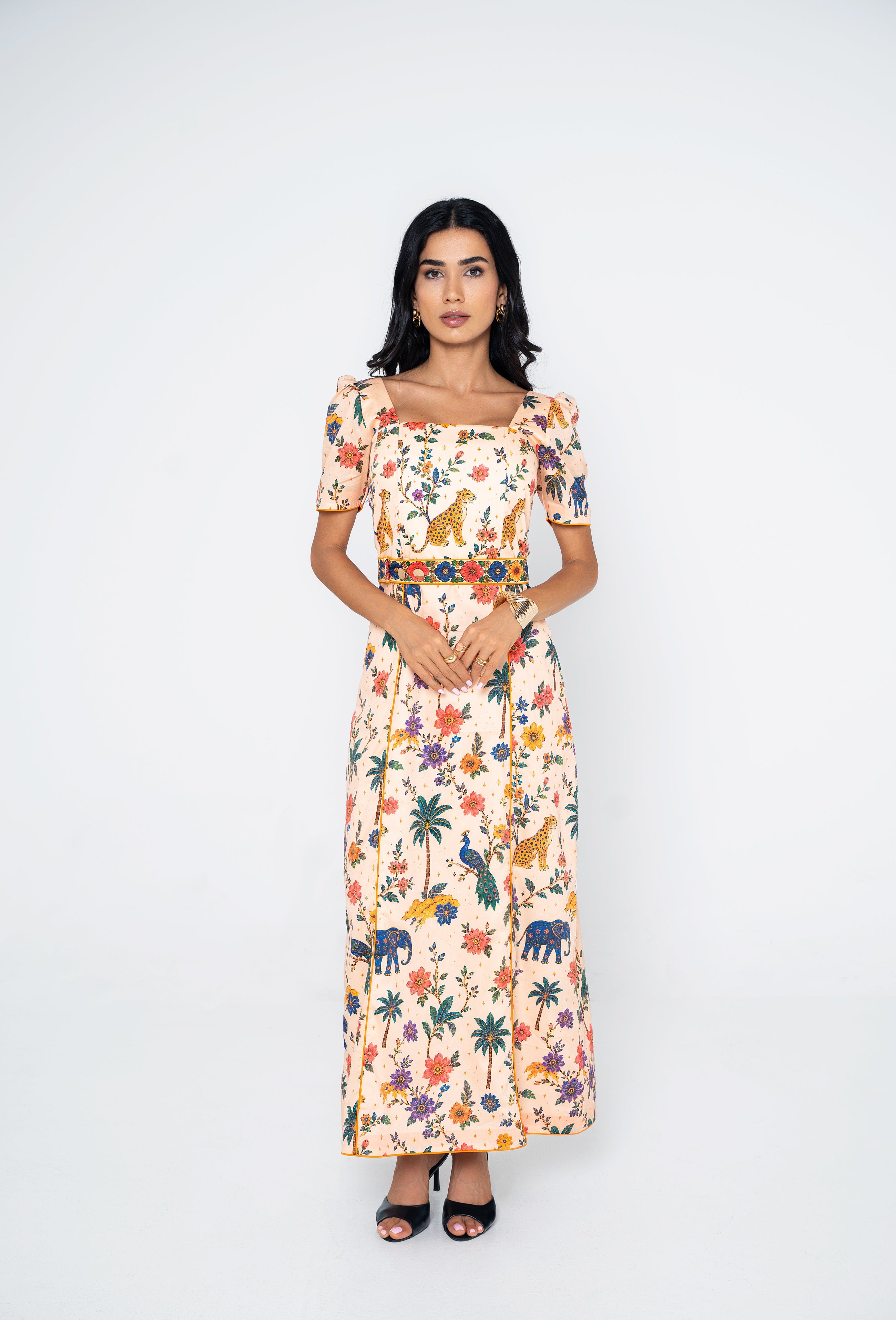 Model wearing the Savannah dress by Ragimora
