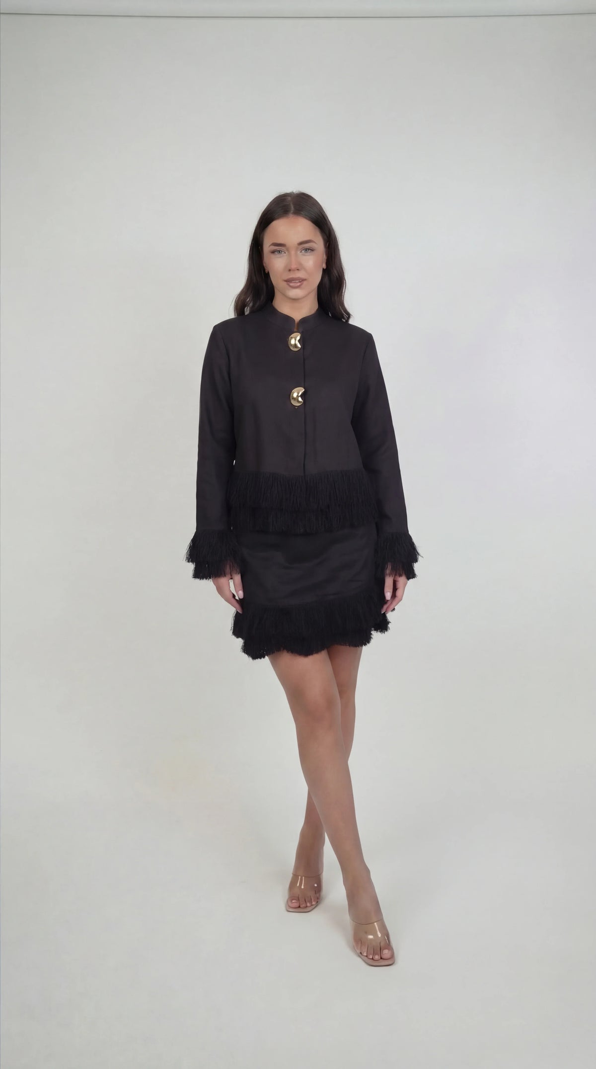 Whip Black Linen Top