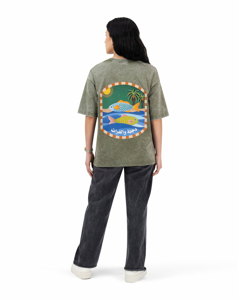 Two Rivers Green Oversized T-shirt
