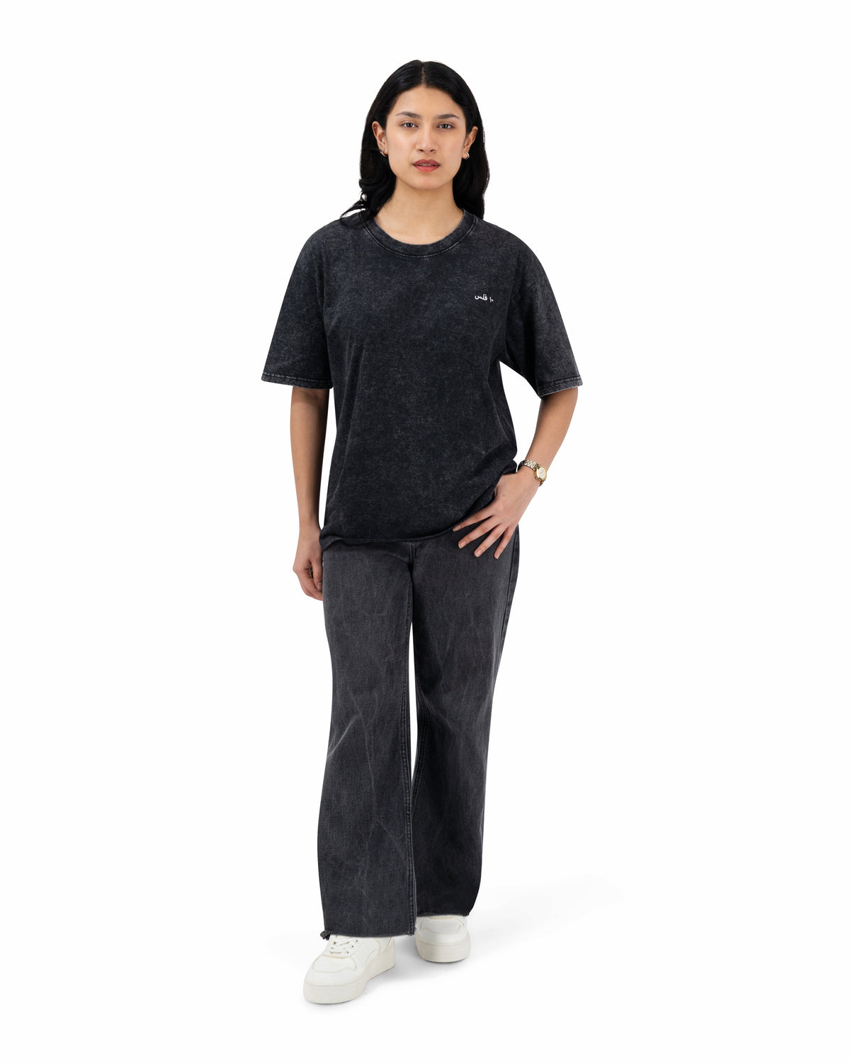 10 Fils Black Oversized T-shirt