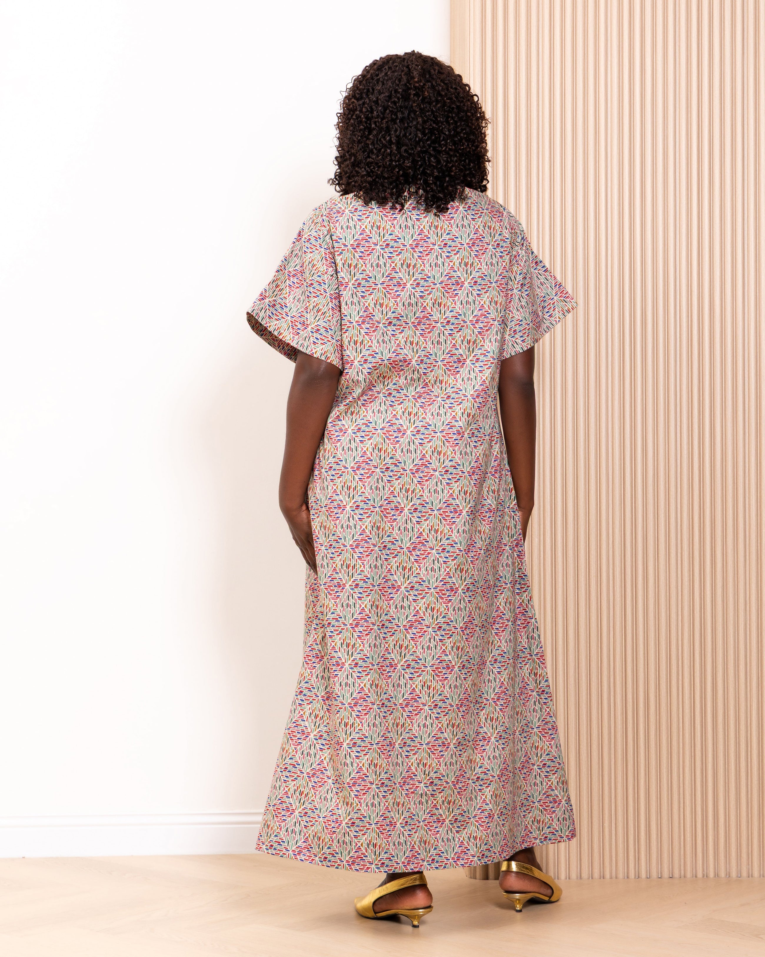 Back detail of the Mosaic Kaftan by Kras the Label