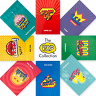 Arabic-themed set of 8 greeting cards with bold typography, playful colours, and cultural motifs.