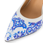Close-up detail shot of the Luna Velluto Slingback Heels