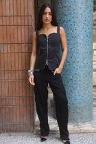 Model wearing the Edge Pants by Haïa 