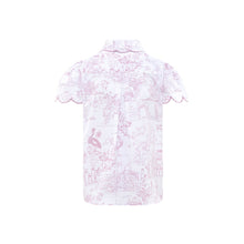 Organic cotton pink toile pyjamas , Cap Sleeve top back view by Love Letters x