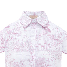 Organic cotton pink toile Cap Sleeve top by Love Letters x