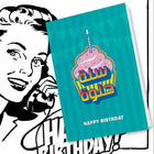Colourful pop art "Happy Birthday" greeting card celebrating everyday Arabic expressions and cultural storytelling.
