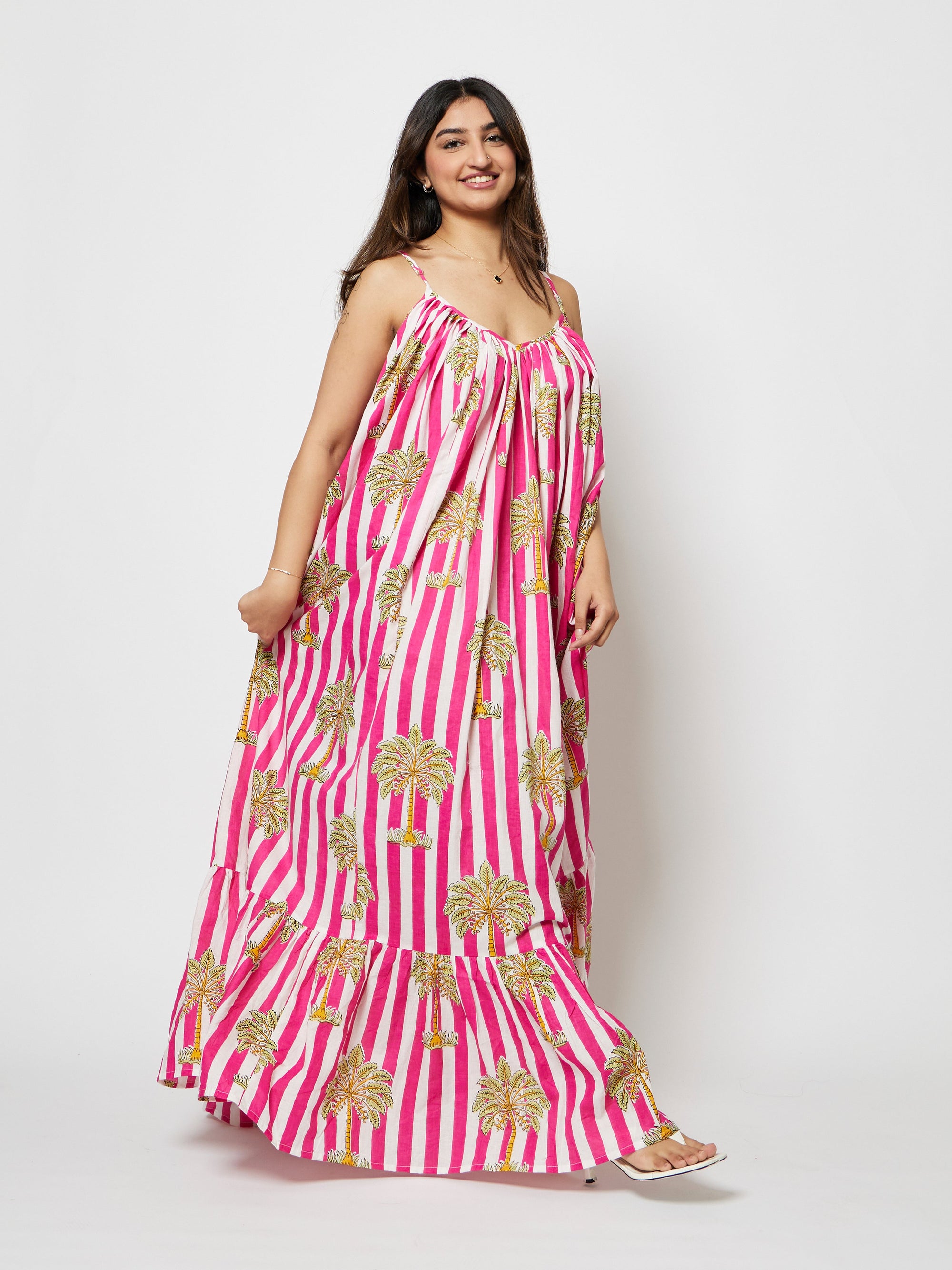 Side profile of the Velora Maxi Dress by Kyshmysh 