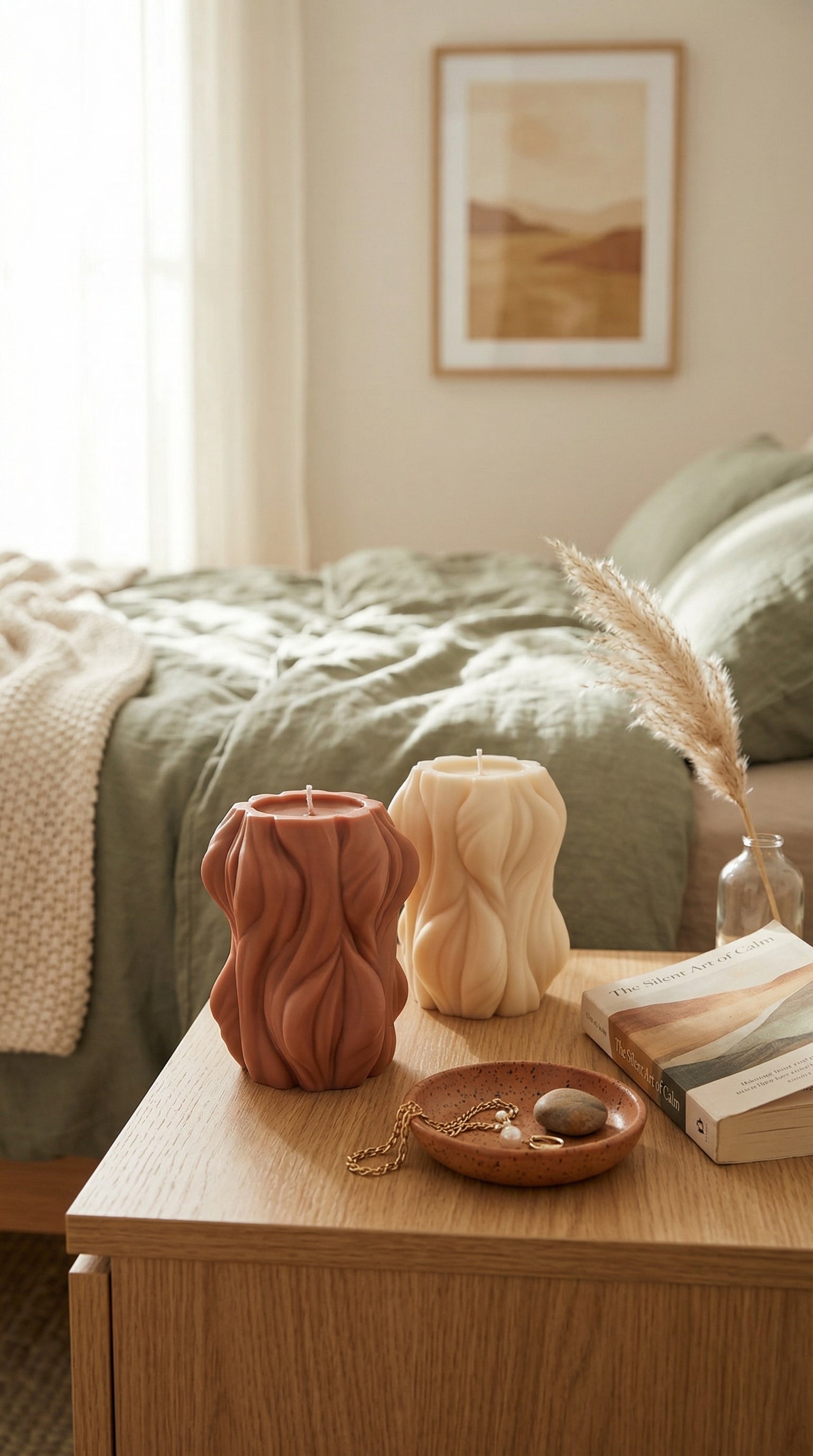 Large Wave Stripe Candle