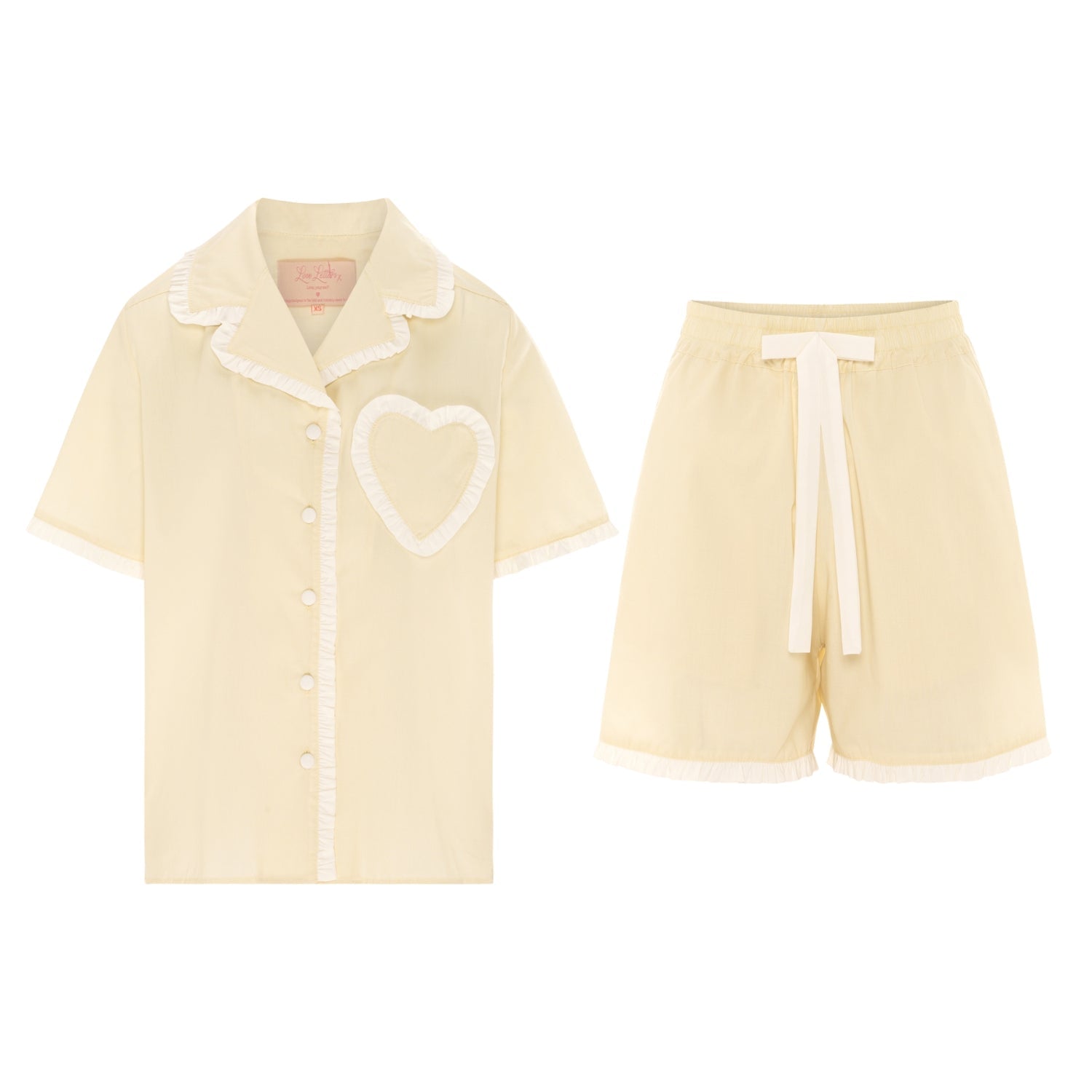 Top and bottoms of the Dolce Limone Short Pyjama by Love Letters x