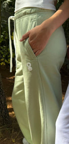 Side detail of the EOS X Remy Pistachio Joggers 