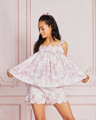 pink toile babydoll sleepwear set y love letters x