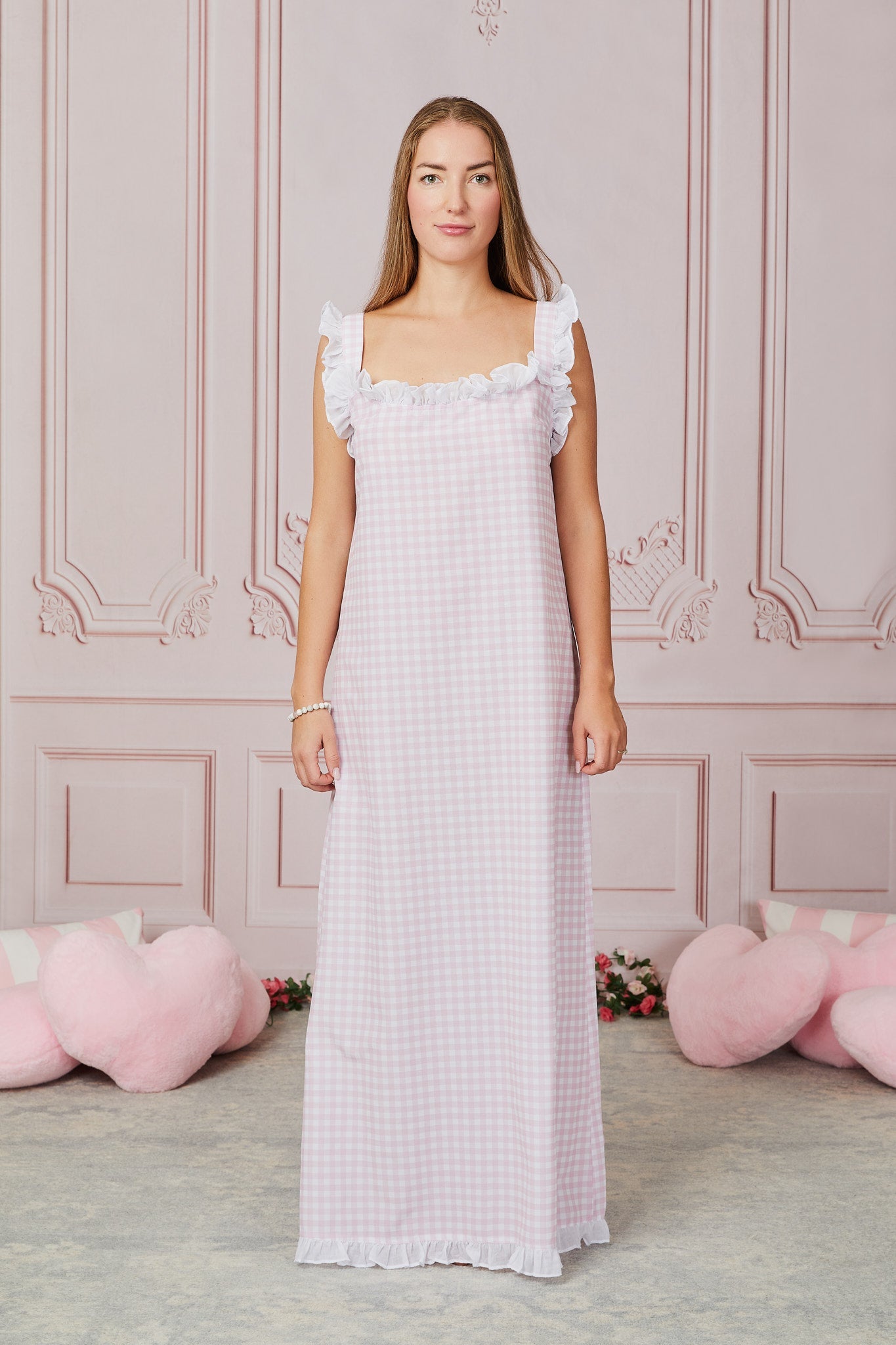 Dolce Gingham Rosa Sleep Dress (Long)