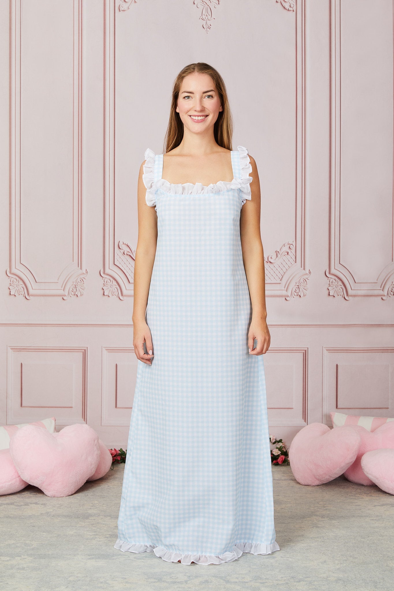 Dolce Gingham Azzurro Sleep Dress