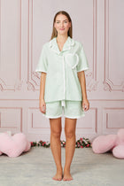 Model wearing the Dolce Pistachio Short Pyjama by Love letters x