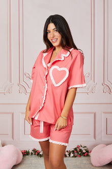 Model wearing the Dolce Rosa Short Pyjama by Love Letters x
