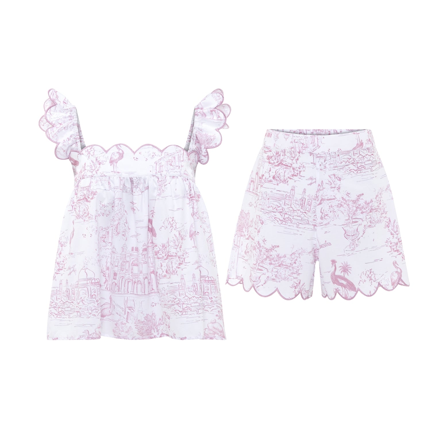 Pink Toile Babydoll Short Pyjama