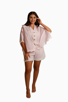 Luna Pink and White Stripe Shorts