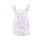 Organic cotton pink toile babydoll scallop edge short pyjama set Love Letters x