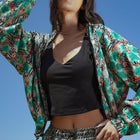 Bloom Reversible Cropped Hoodie Jacket - 