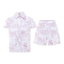 Pink Toile cap sleeve short pyjama set in organic cotton by Love Letters x