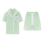Top and bottoms of the Dolce Pistachio Short Pyjama