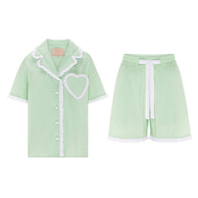 Top and bottoms of the Dolce Pistachio Short Pyjama