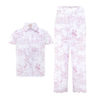 Organic cotton pink toile pyjamas wide leg Love Letters x