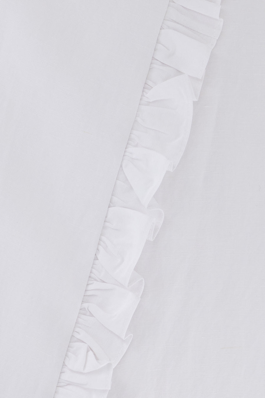 Close-up of the Hazar Azhari Halter Neck Cascading Ruffle Maxi Dress showing the cascading side ruffle detailing.