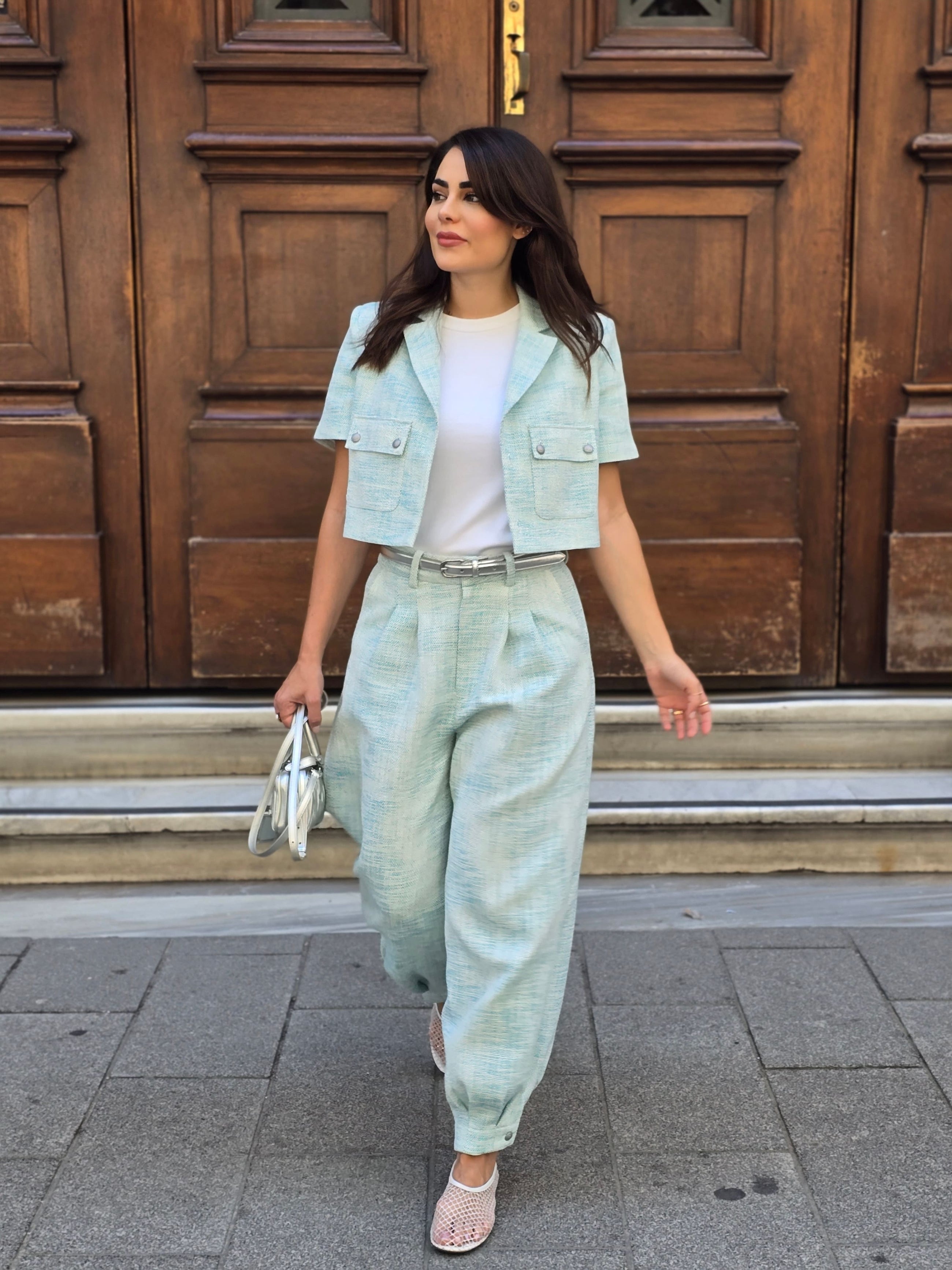 Ice Blue Balloon Pants