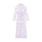 Pink Toile Long Robe in organic cotton with scalloped embroidery by Love Letters x