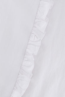 Close-up of the Hazar Azhari Cascading Ruffle Two Piece Set showing the side ruffle detailing.