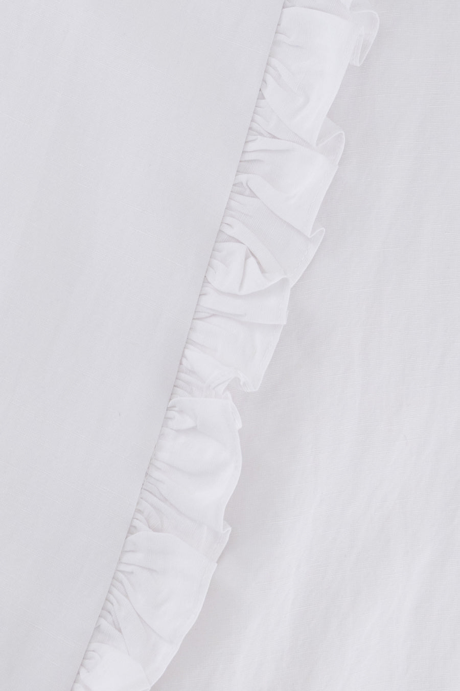 Close-up of the Hazar Azhari Cascading Ruffle Two Piece Set showing the side ruffle detailing.