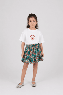 Bloom Oversized White Cotton T-shirt - Kids