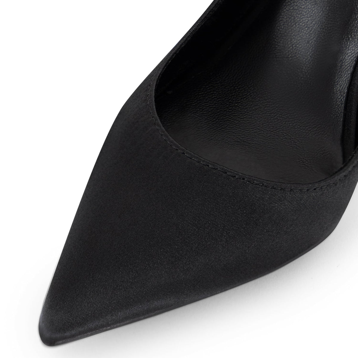 Close-up detail shot of the Amira Stiletto Pumps by Subashini Heels