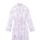 Pink Toile Long Robe in organic cotton with scalloped embroidery by Love Letters x