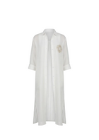 Karma White Shirt Dress - Sun Embroidered