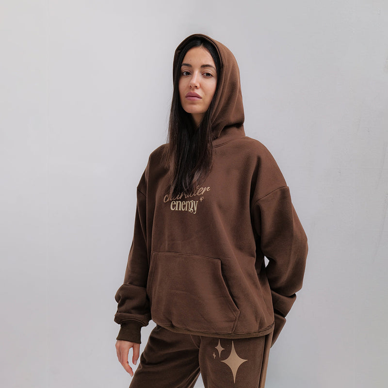 The Alpha Brown Matching Hoodie and Sweatpants set