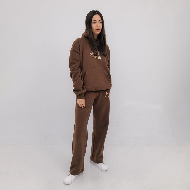 The Alpha Brown Matching Hoodie and Sweatpants set