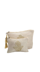 Viva Canvas Pouch – Hamsa Embroidery