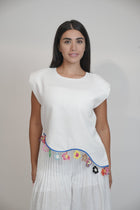 Fiji Summer Sleeveless White Linen Top