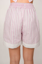 Luna Pink and White Stripe Shorts