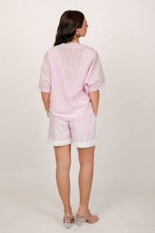Luna Pink and White Stripe Shorts