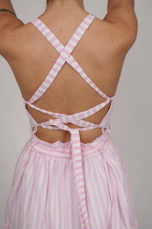 Abby White Pink Striped Dress