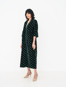 Velvet Abaya in Dark Green