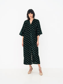Velvet Abaya in Dark Green