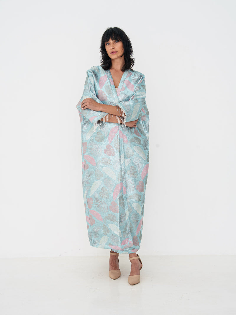 Reversible Abaya in Baby Blue and Beige
