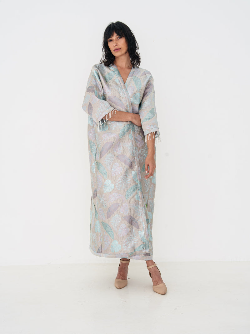 Reversible Abaya in Baby Blue and Beige